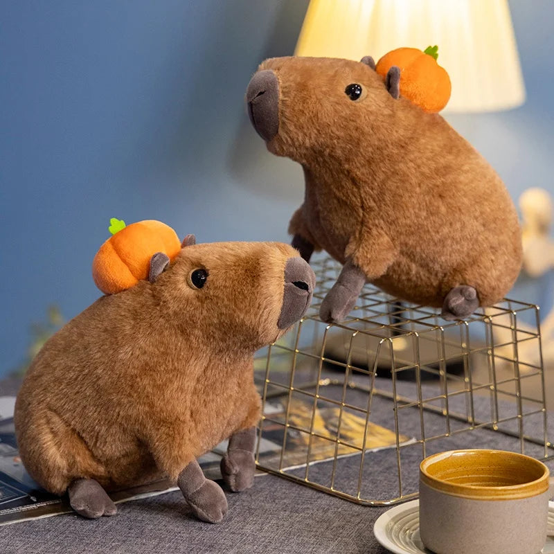 Cute Capybara With Pumpkin Plush Toys 30cm