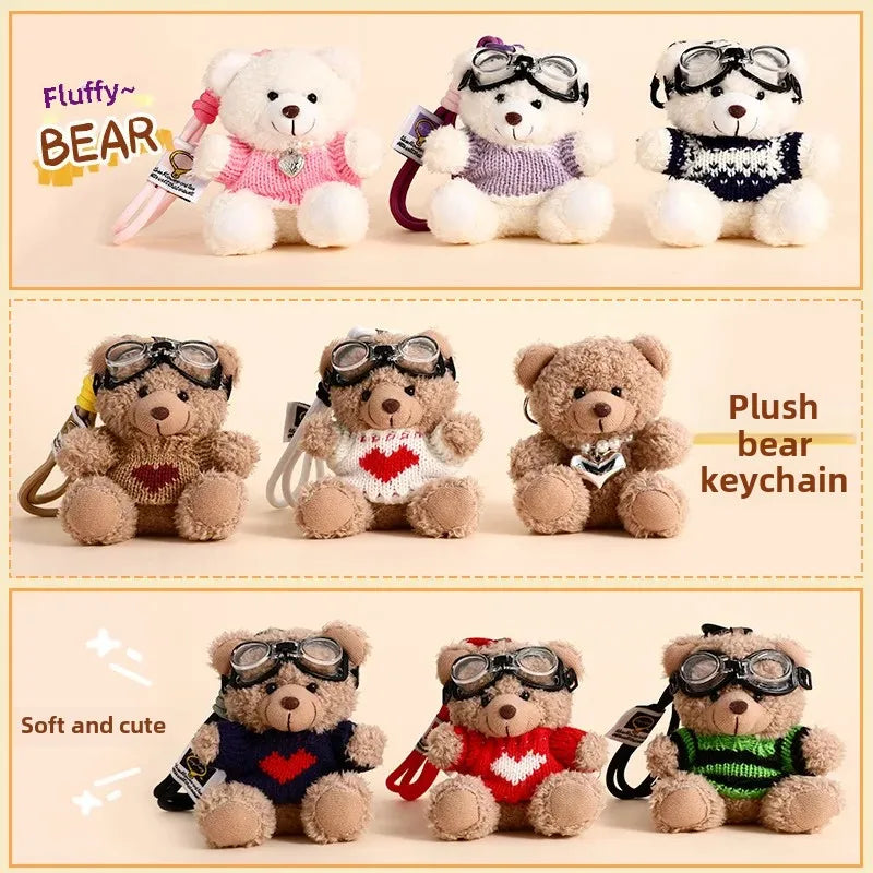 Cute Teddy Bear Plush Keychains - 10 Styles