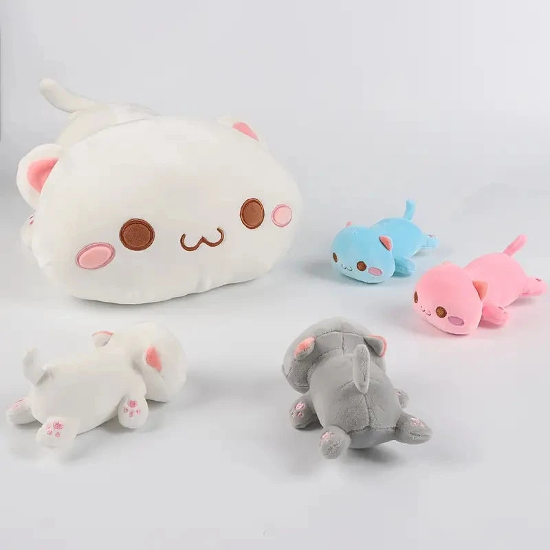 Cute Cat Mother With 4 Babies Plush Toys