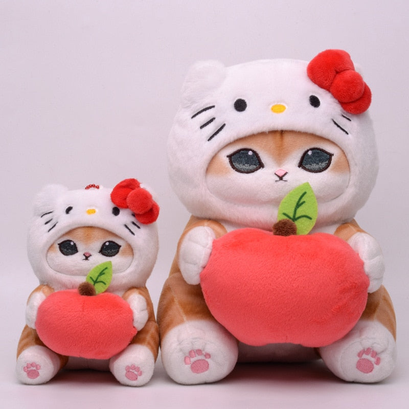 Mofusand Cat With Sanrio (Kuromi/My Melody/Cinnamonroll/Pom Pom Purin/Hello kItty/Hangyodon) Dress Up Plush Keychains 12cm and Plush Toys 20cm