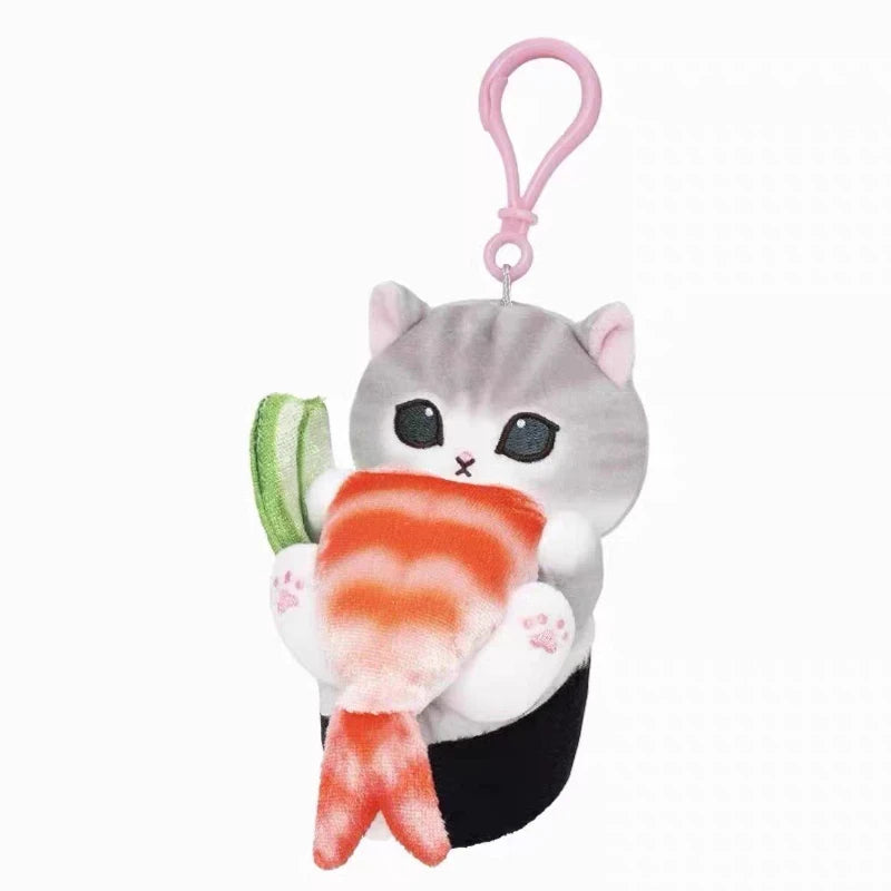 Mofusand Cat With Sushi Up Plush Keychains - 3 styles