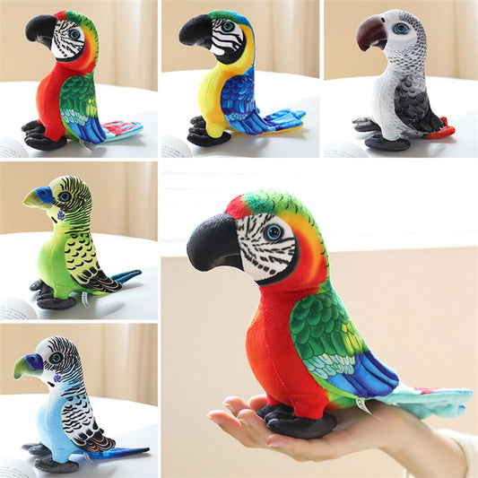 Bird (Lifelike Parrot) Plush Toys 20cm - Green/Grey/Red/Blue/Yellow