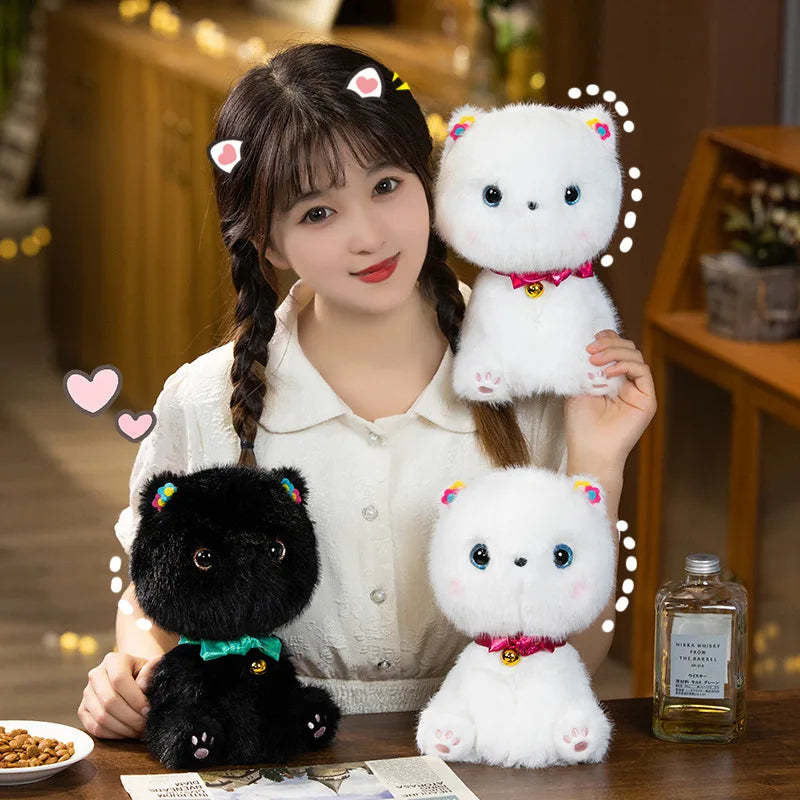 Cute/Kawaii Black/White Cat Plush - 1pc/2pcs