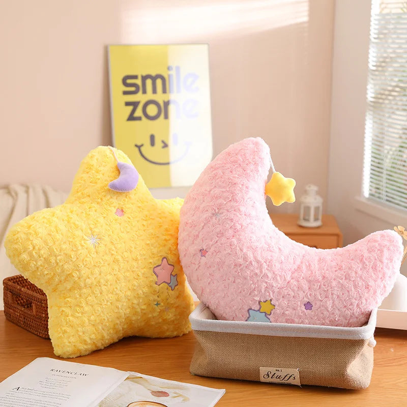 Sky Series Plush Toys (Moon/Star) - Purple/Yellow/Pink