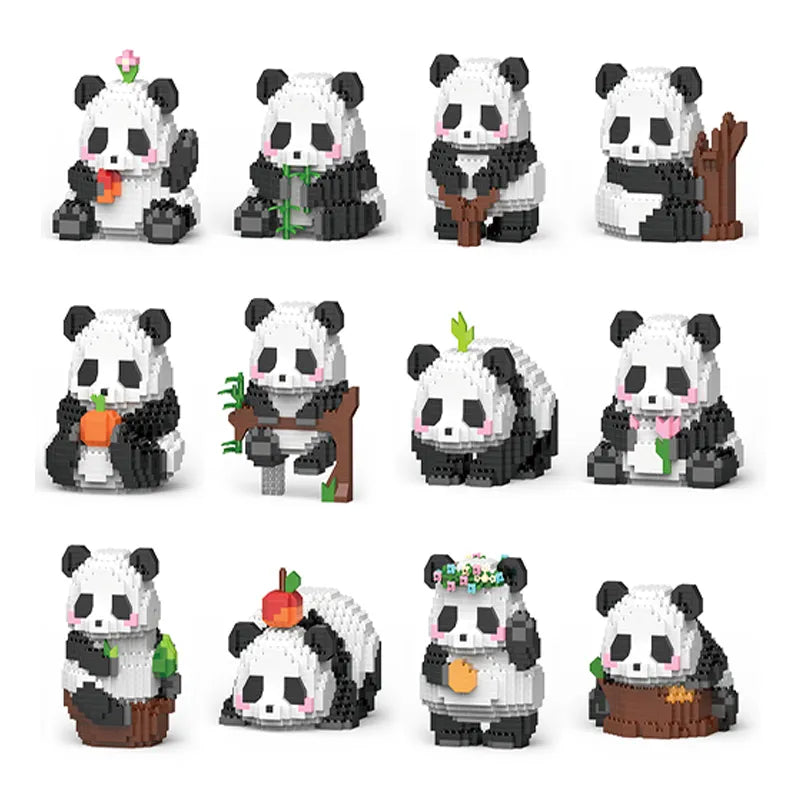 Cute Panda Mini Building Blocks - 12 Styles