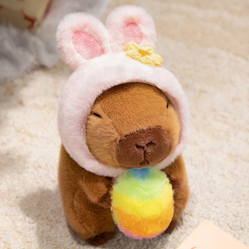 Cute Capybara With Easter Colourful Egg Plush Toys 20cm