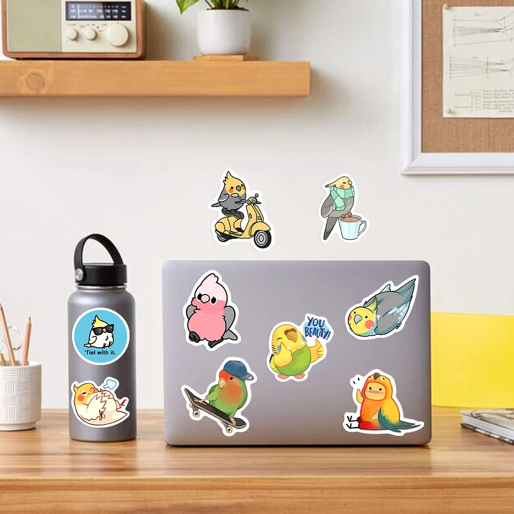 50 pcs Cute/Kawaii Bird Stickers