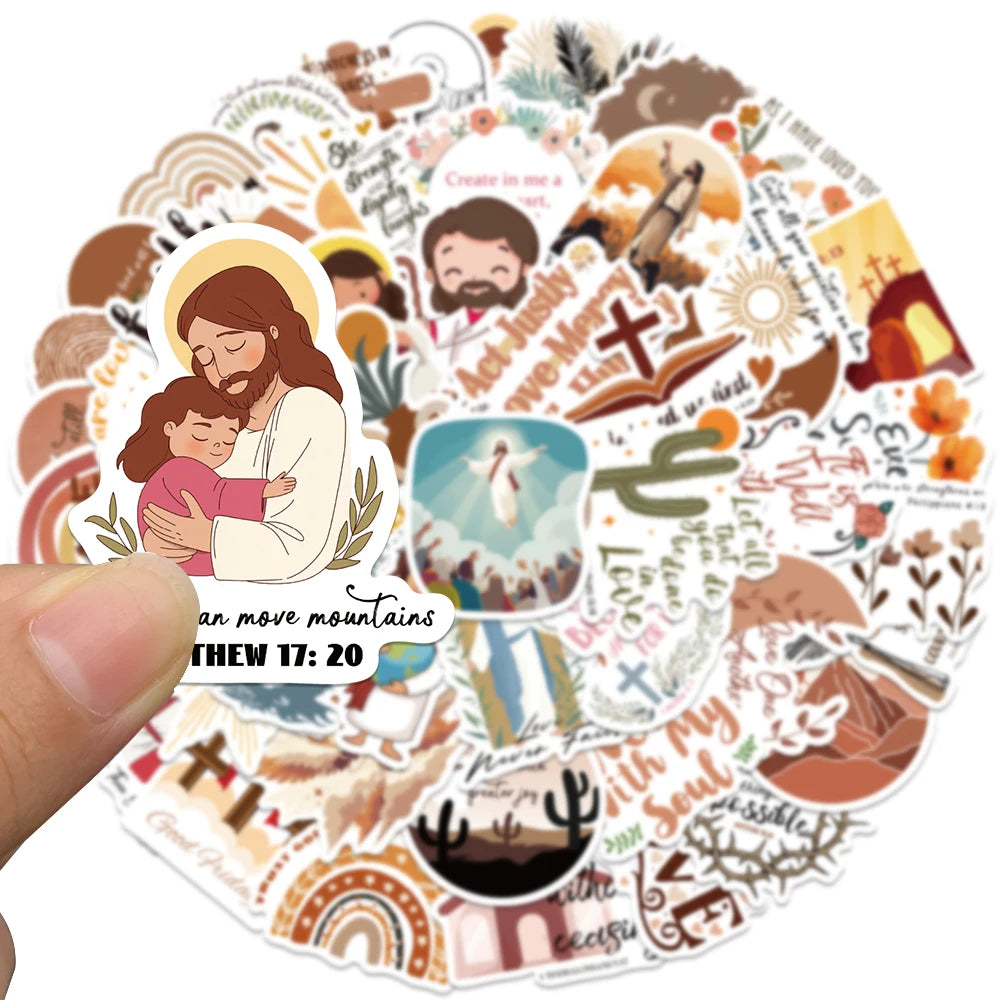 50 pcs Stickers (Bible Verse/Religious/Christian) Texts - V4