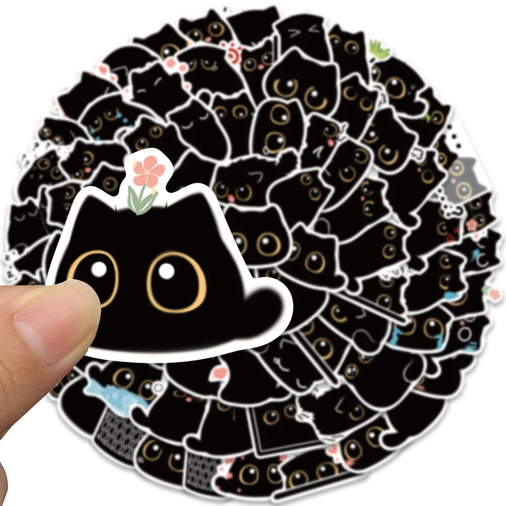 40/80 pcs Cute/Kawaii Black Cat Stickers