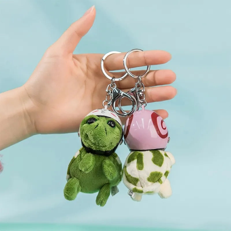 Cute Turtle/Bear With Helmet Plush Keychains - 18 Styles