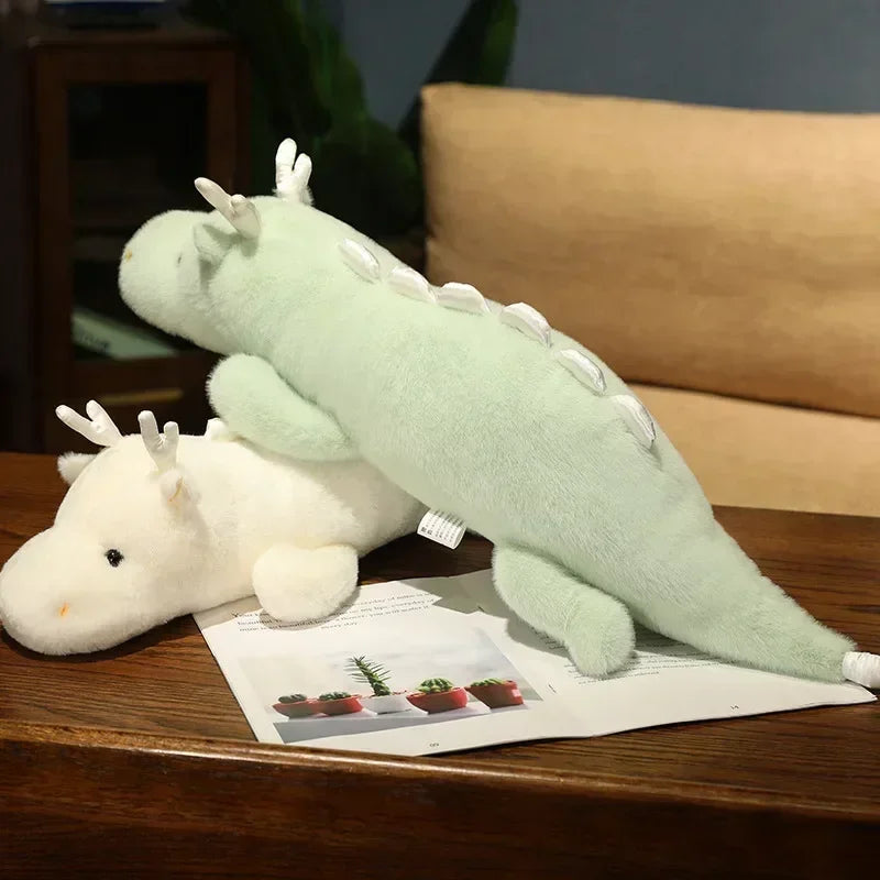 Cute Dragon Plush Pillow Toys 70/95/120/140cm -Green/White