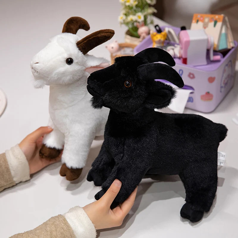 Goat Lifelike Plush Toy 30/40cm - Black/White