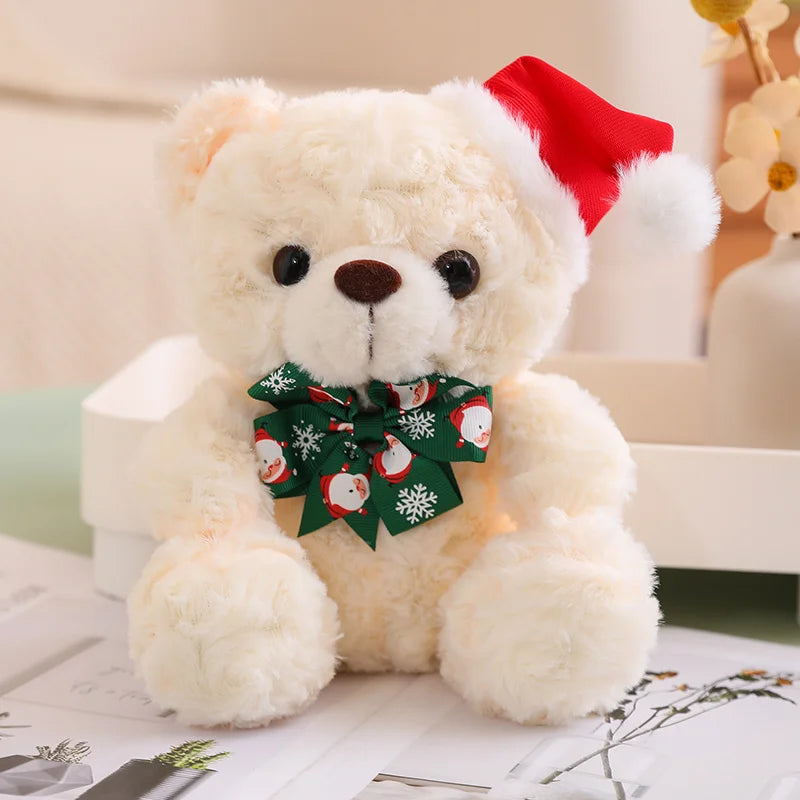 Teddy Bear With Christmas Hat And T-Shirt/Bow Plush Toys 20cm - 18 Styles