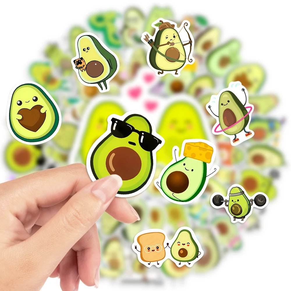 50 pcs Cute/Kawaii Avocado Stickers