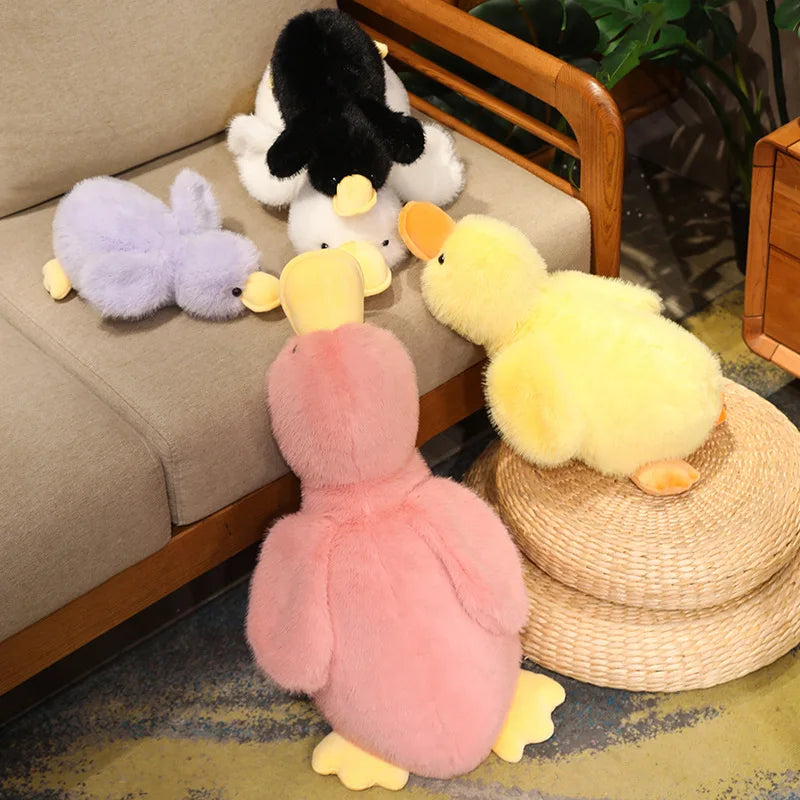 Cute Lying Duck Plush Toys 30/50/65cm - Yellow/White/Black/Pink/Purple