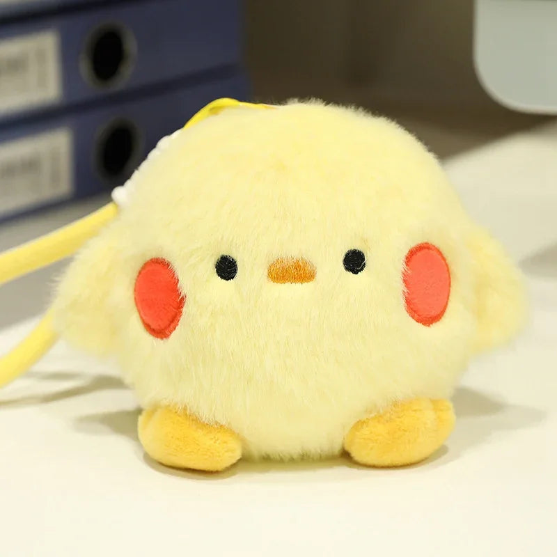 Cute Ball Shaped Animal Plush Keychain - Cat/Rabbit/Seal/Penguin/Cow/Elephant/Bee/Bird/Hamster