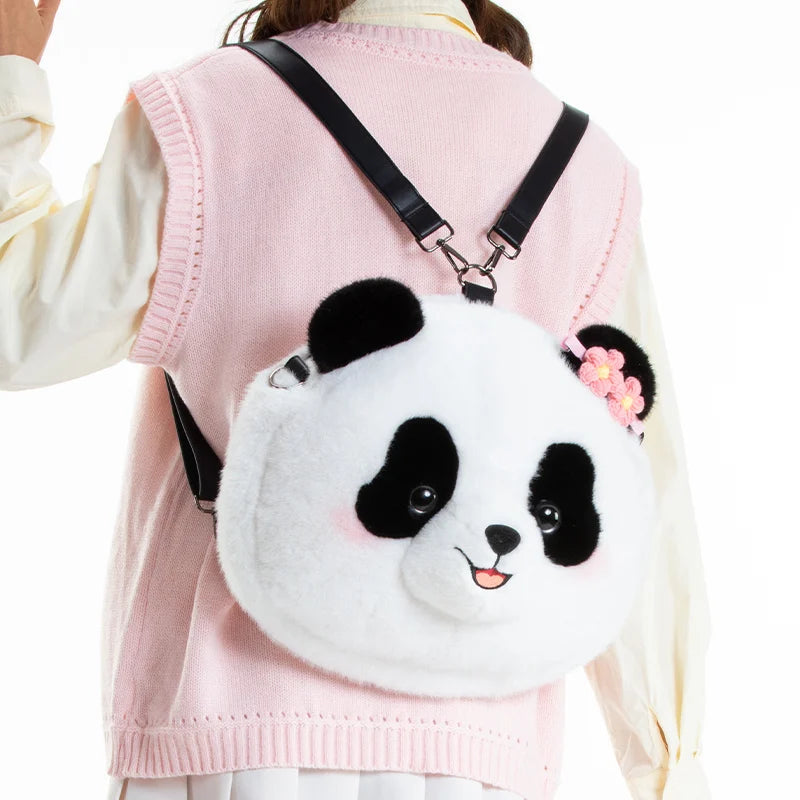 Cute Animal(Cat/Panda/Teddy Bear) Plush Backpacks/Shoulder Bags
