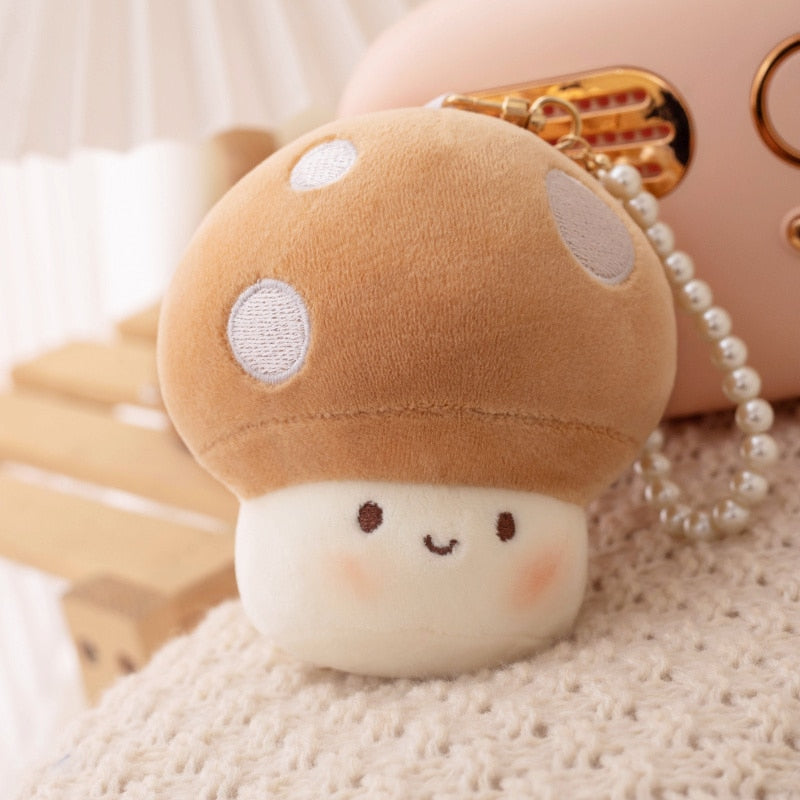 Cute Mushroom Plush Keychains 10cm - Blue/Red/Yellow/Pink/Purple/Brown/Orange