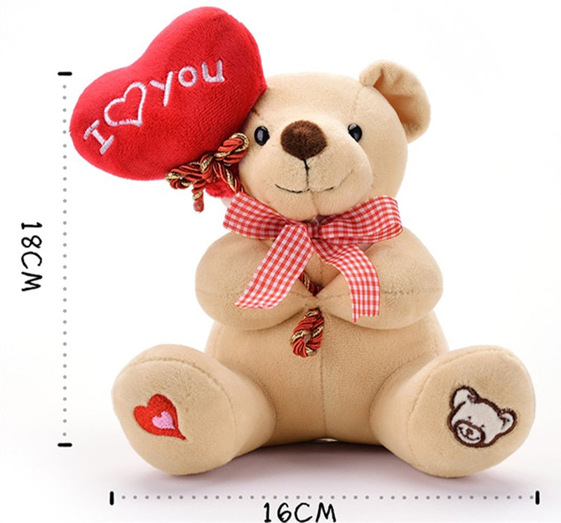 Teddy Bear Holding "I Love You" Heart Plush Toys 18cm