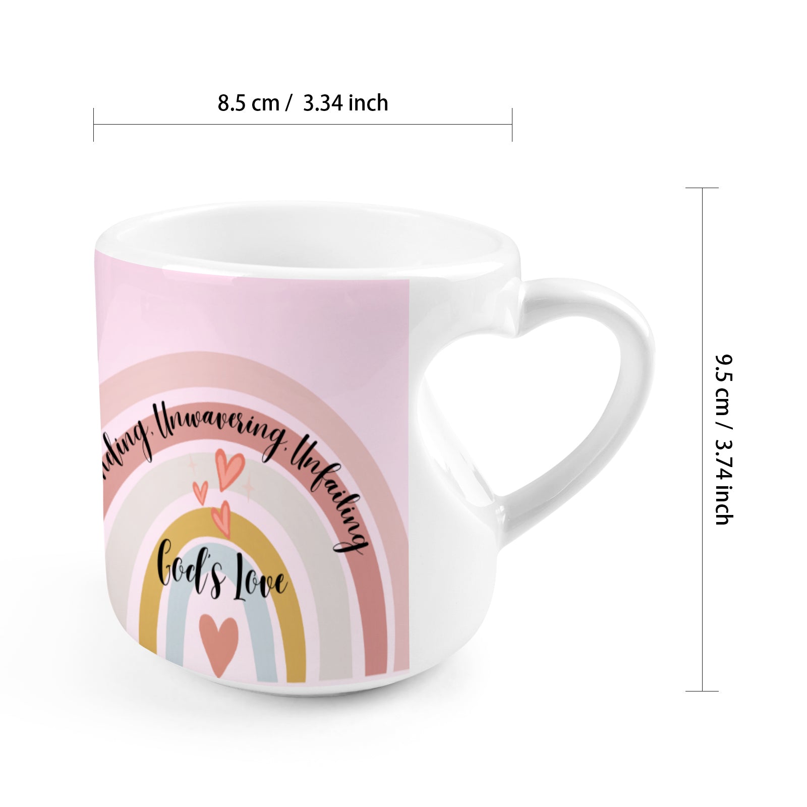 Heart-shaped Mug with "God's love" Message (10.3 OZ)