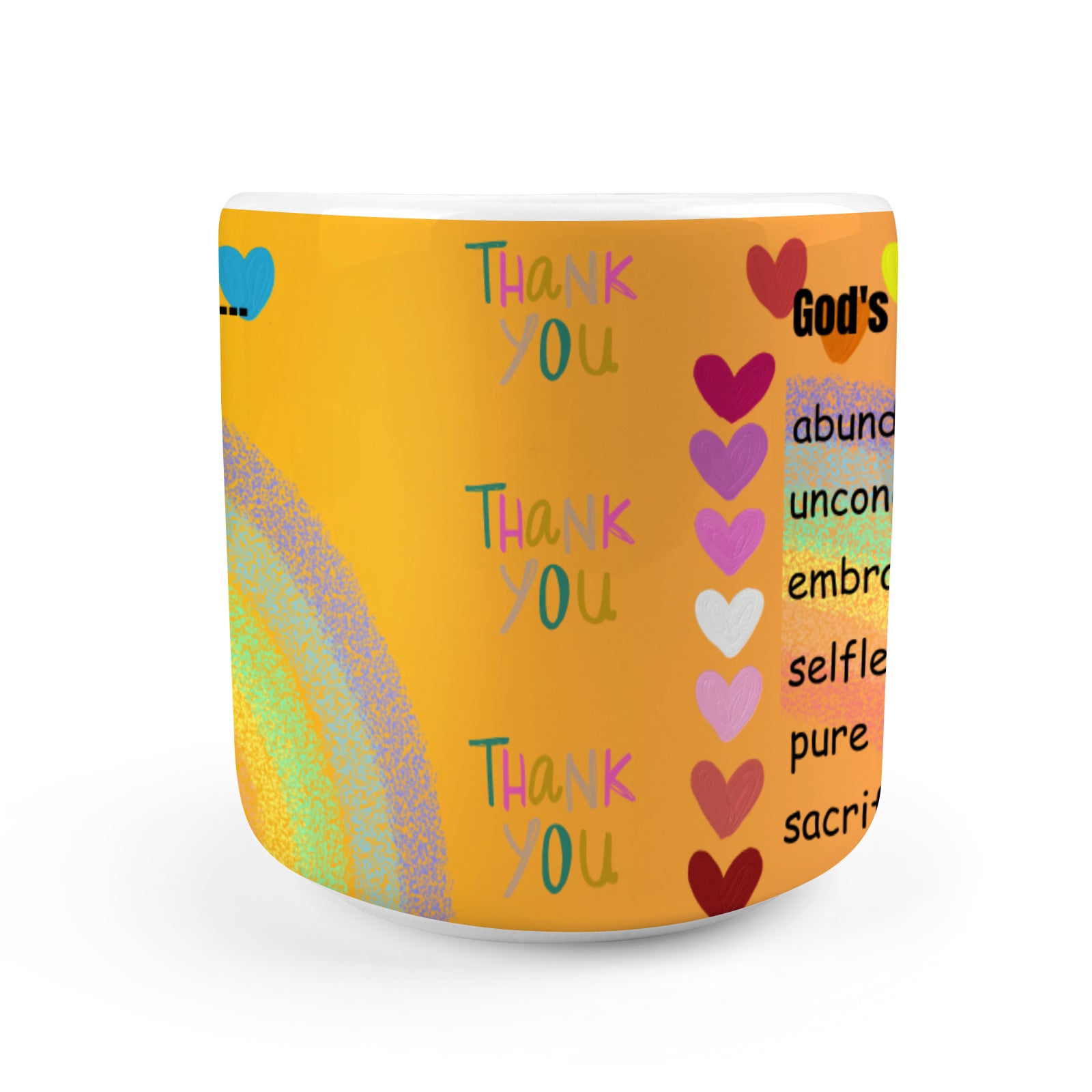 Heart-shaped Mug with "God's love is...." Message (10.3 OZ)