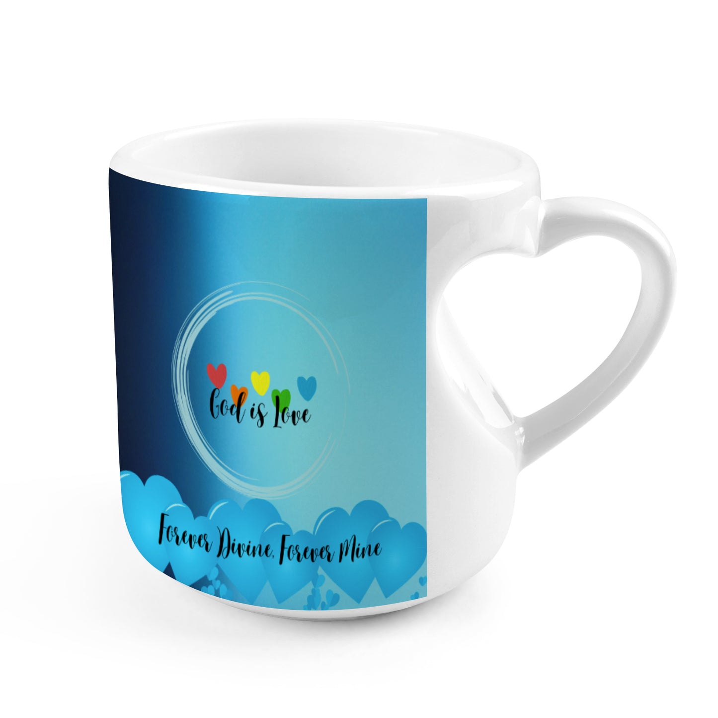 Heart-shaped Mug with "God is love" Message (10.3 OZ)