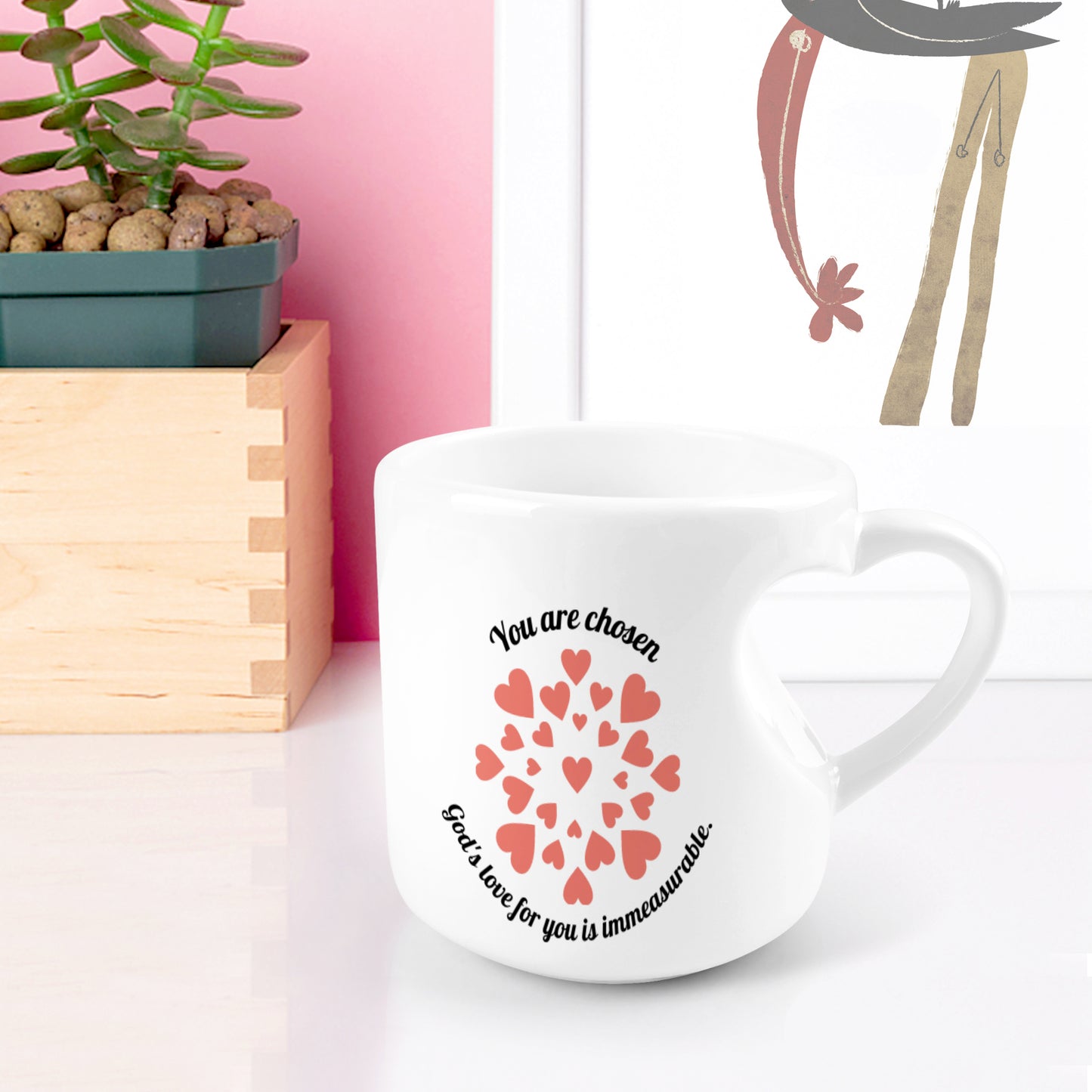 Heart-shaped Mug with "You are chosen" Message (10.3 OZ)