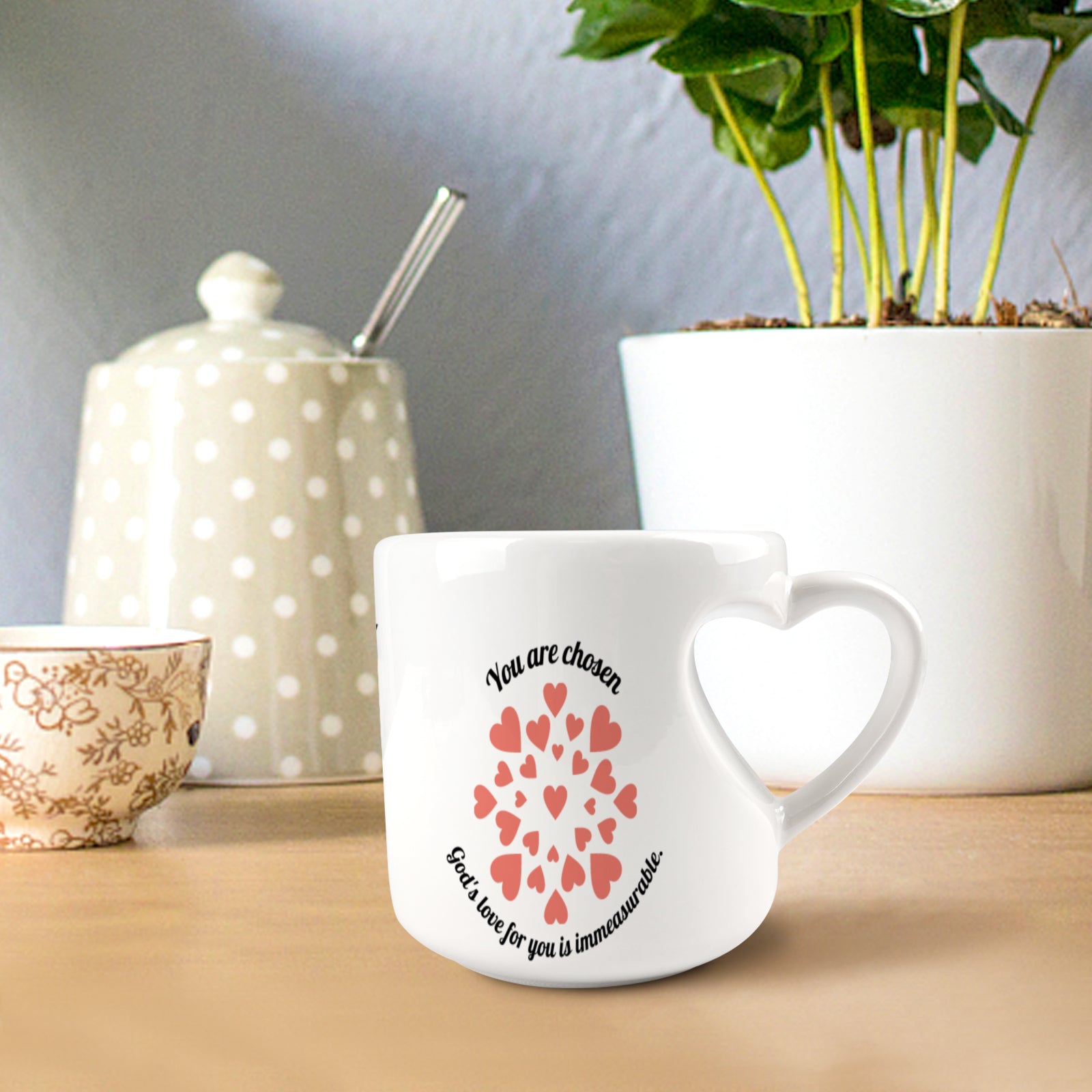 Heart-shaped Mug with "You are chosen" Message (10.3 OZ)