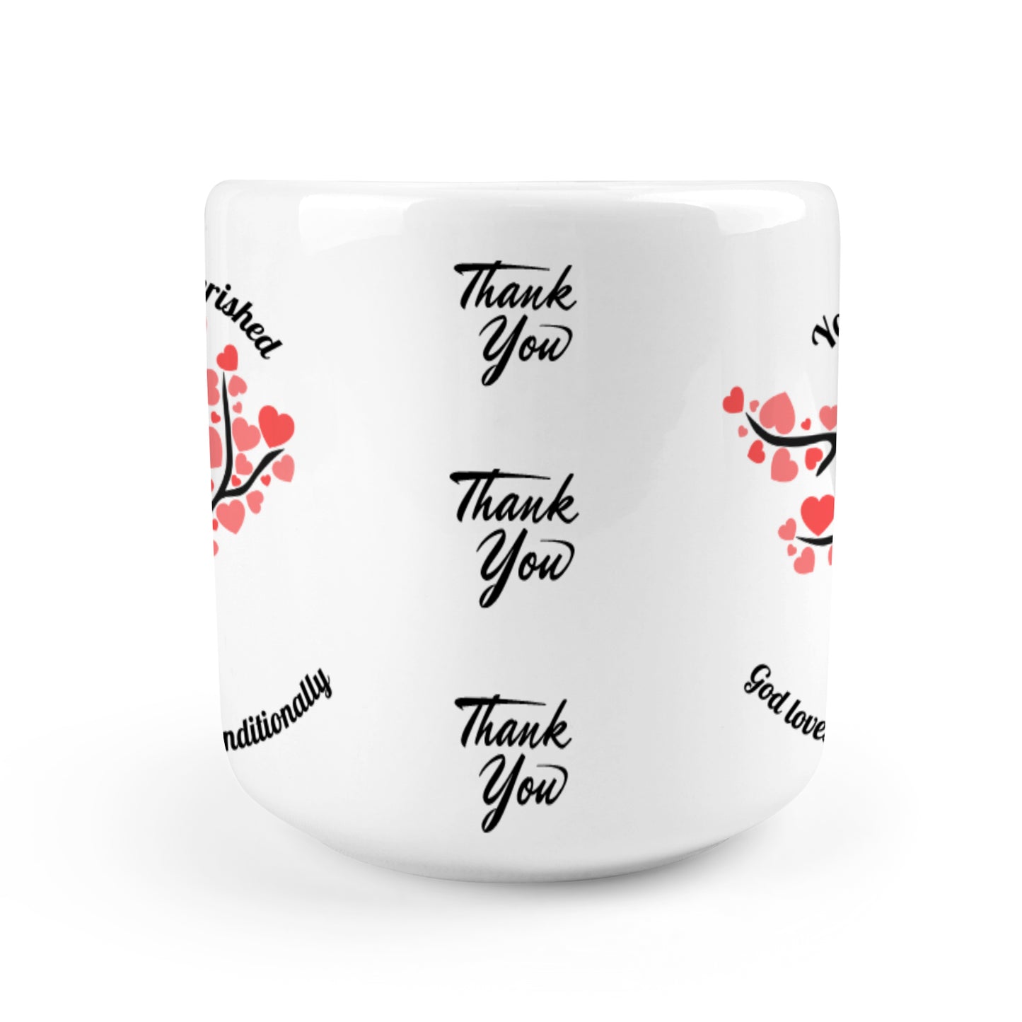 Heart-shaped Mug with "You are cherished" Message (10.3 OZ)