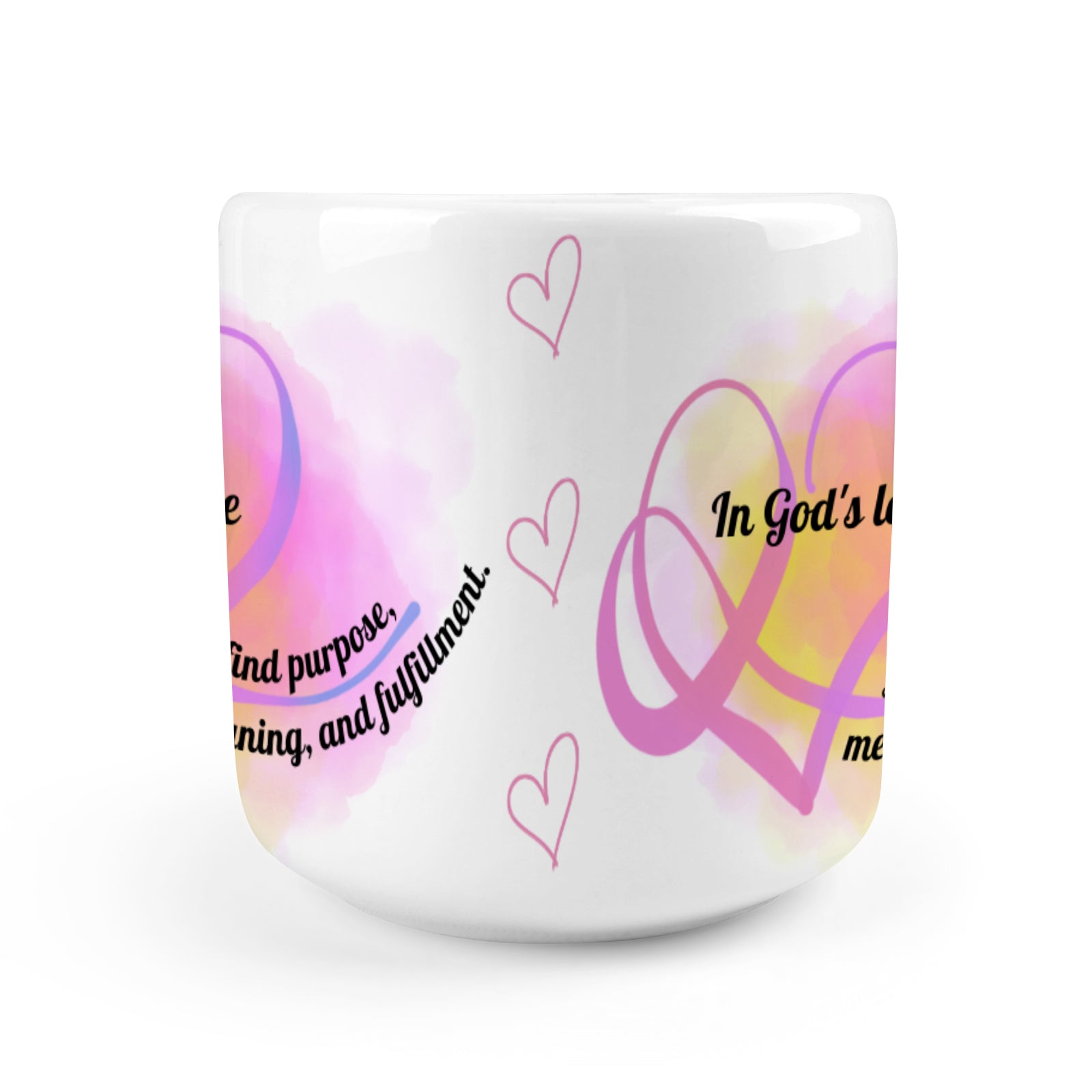 Heart-shaped Mug with "In God's love" message (10.3 OZ)