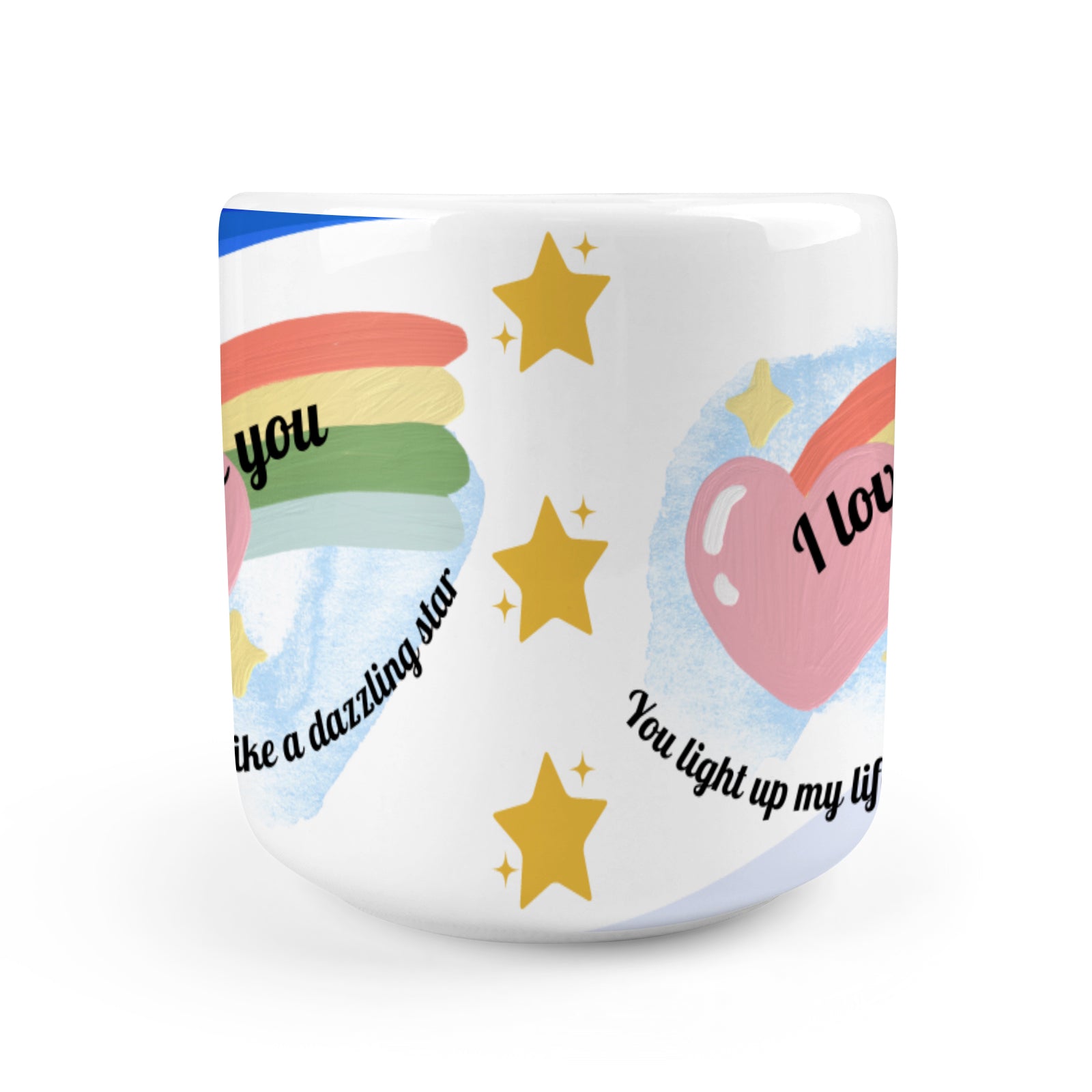 Heart-shaped Mug with "I love you -Star" message (10.3 OZ)