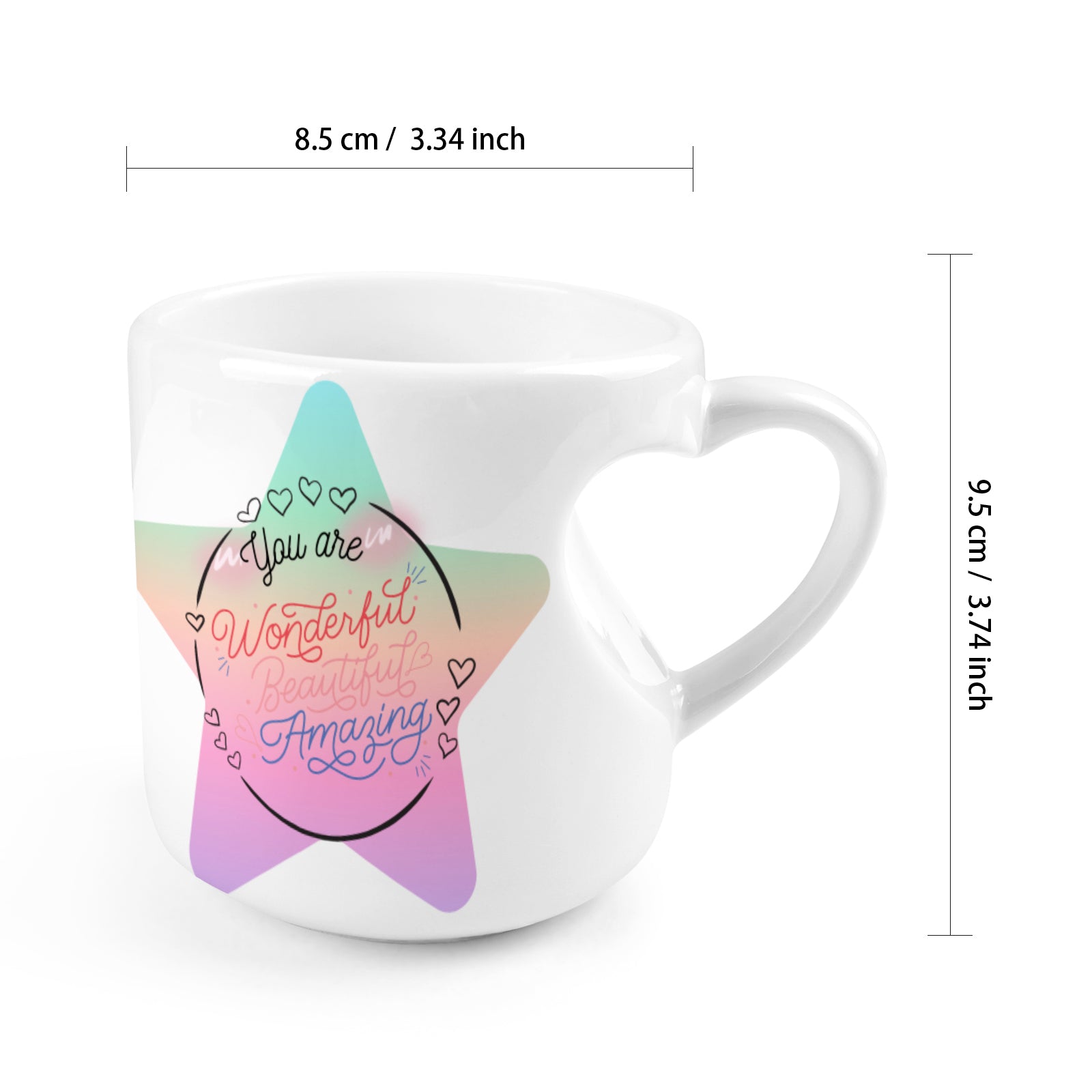 Heart-shaped Mug with "You are" Message (10.3 OZ)