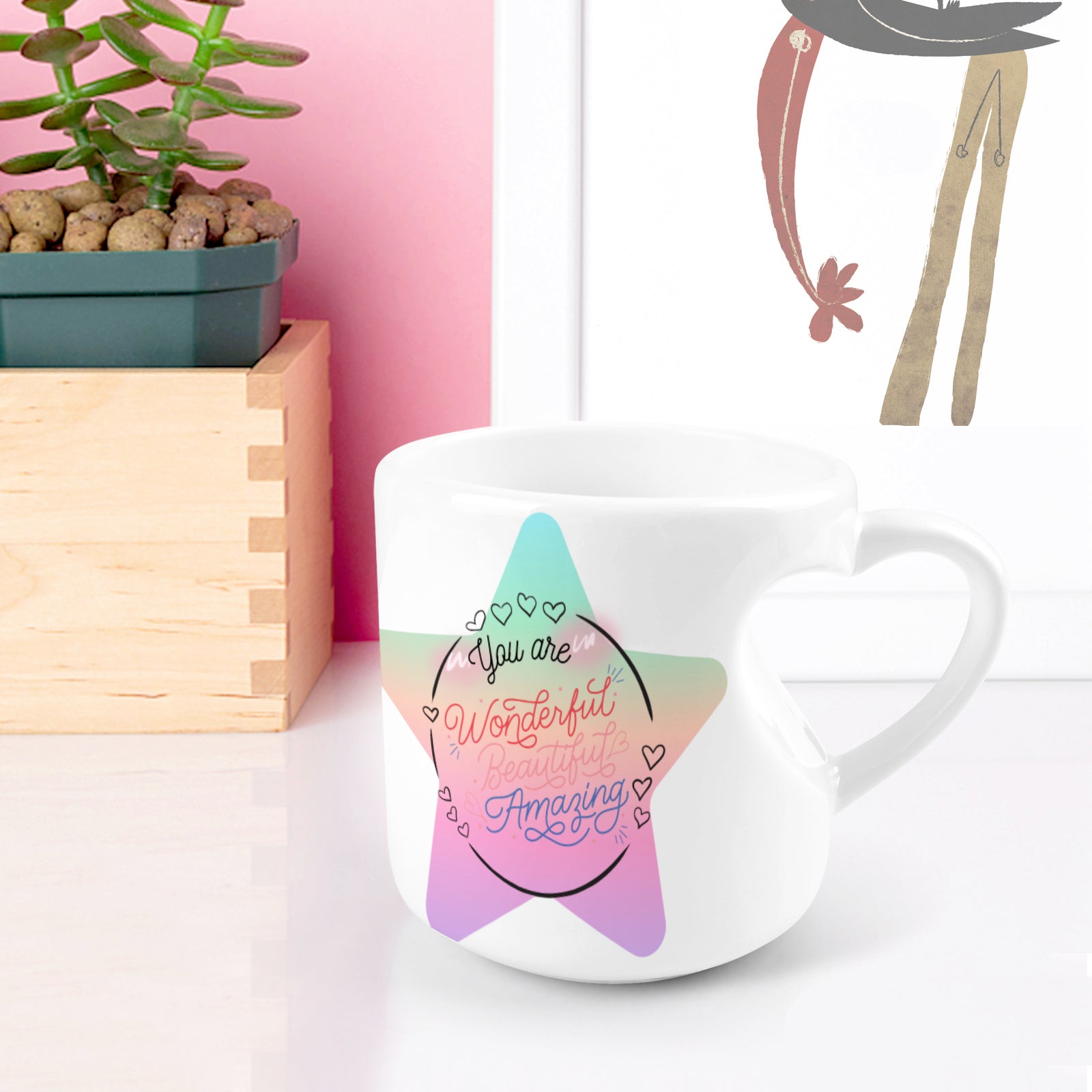 Heart-shaped Mug with "You are" Message (10.3 OZ)