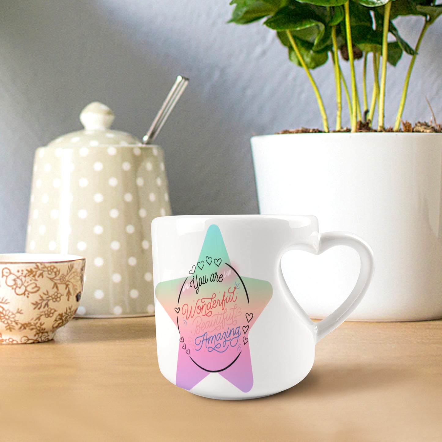 Heart-shaped Mug with "You are" Message (10.3 OZ)