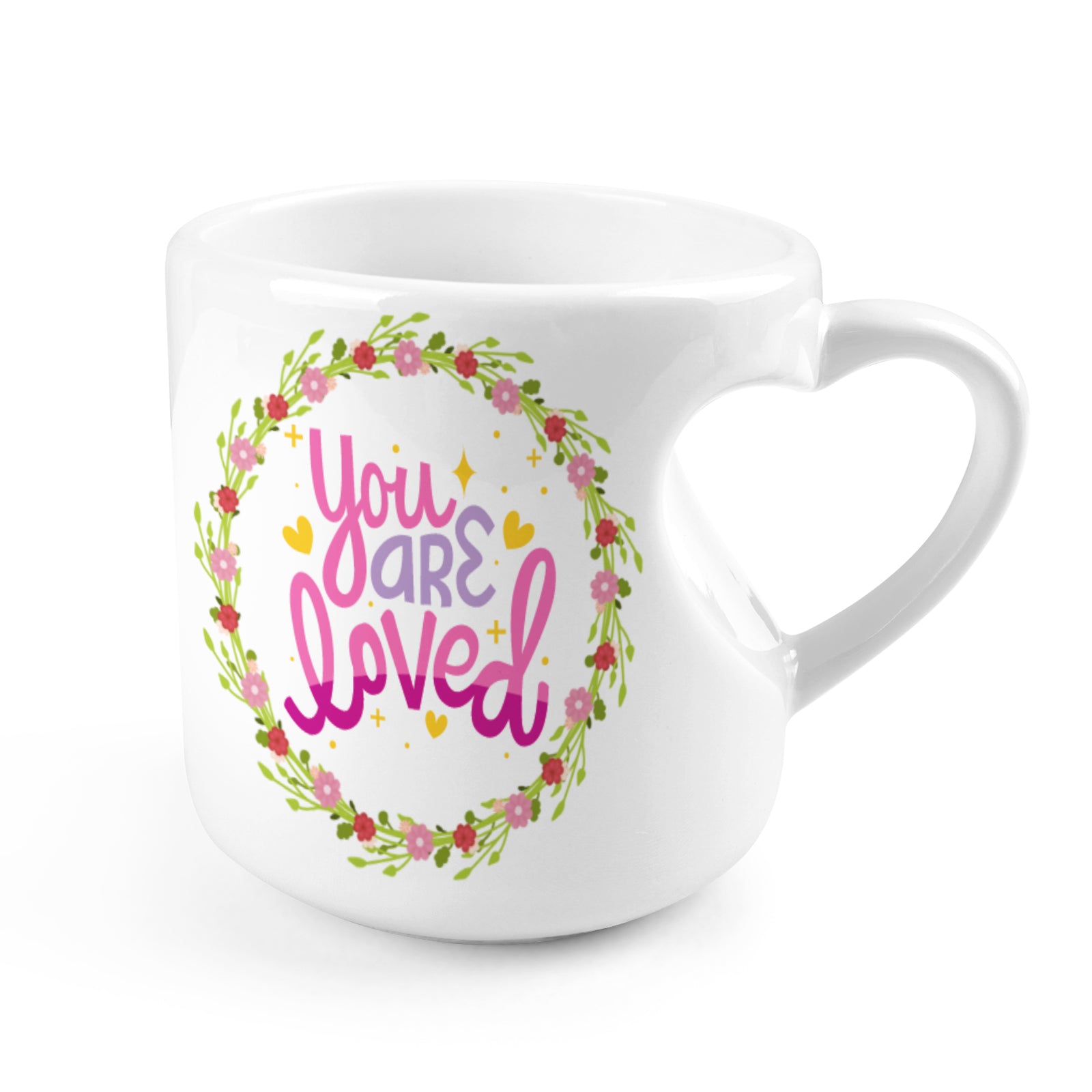 Heart-shaped Mug with "You are loved" message (10.3 OZ)