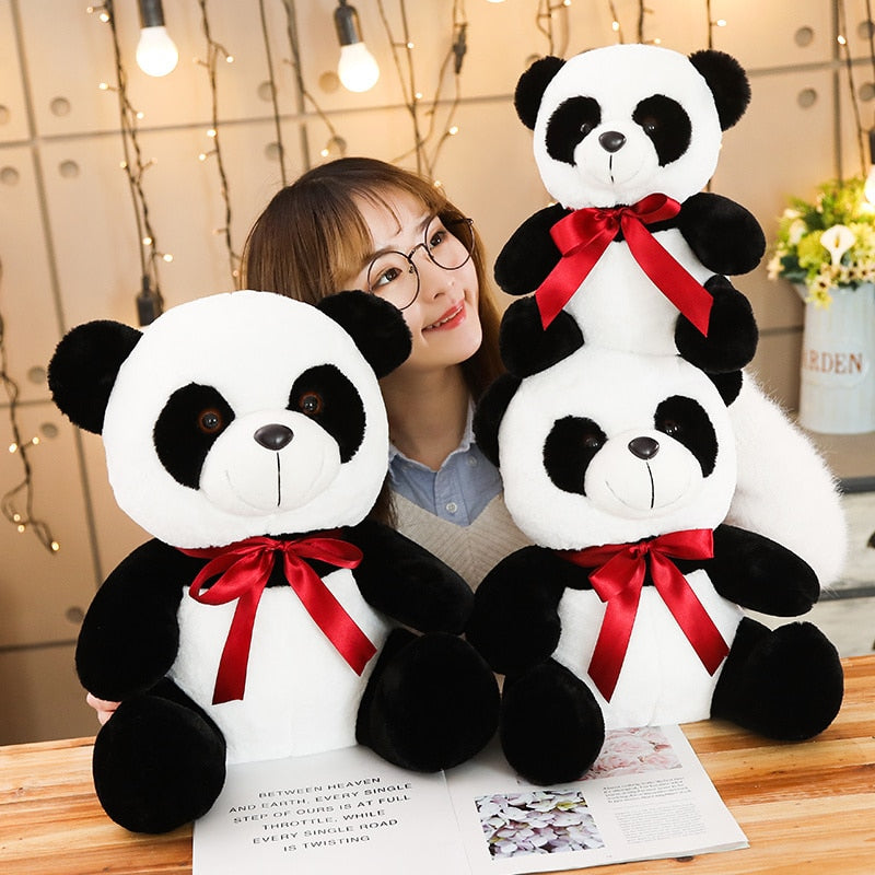 |152:201336175#25cm|152:201336176#35cm|152:201336177#45cmPanda With Bow-Knot Plush Toy 25-45cm