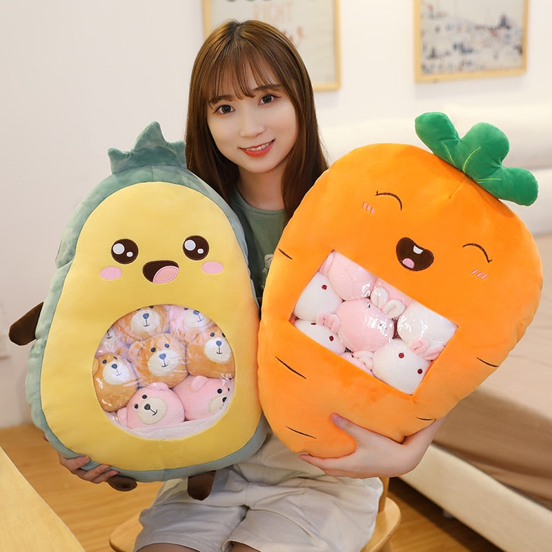 1 Bag with 8 pieces of mini ball doll Fruit Plush Toys