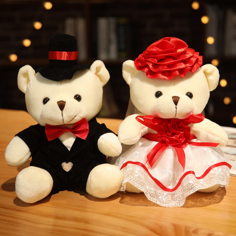 Couple Wedding Bears Plush Toy 2pcs/lot 15-35cm