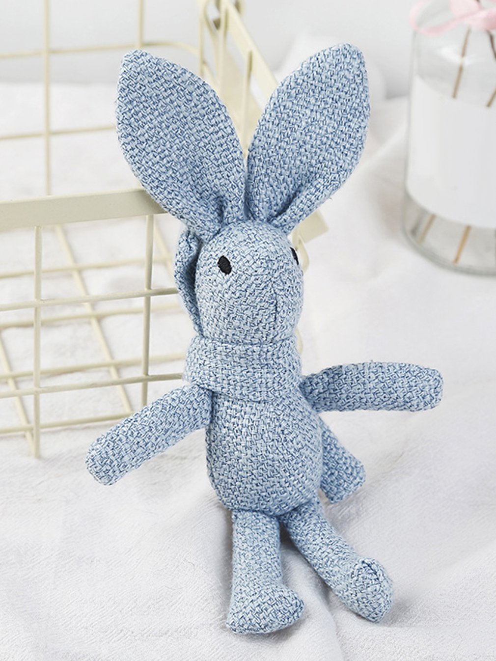 Animal (Rabbit/Bear) Plush Toys 18cm (Dark Grey/Blue/Pink/Light Grey/Light Yellow/Navy/Rose Red)