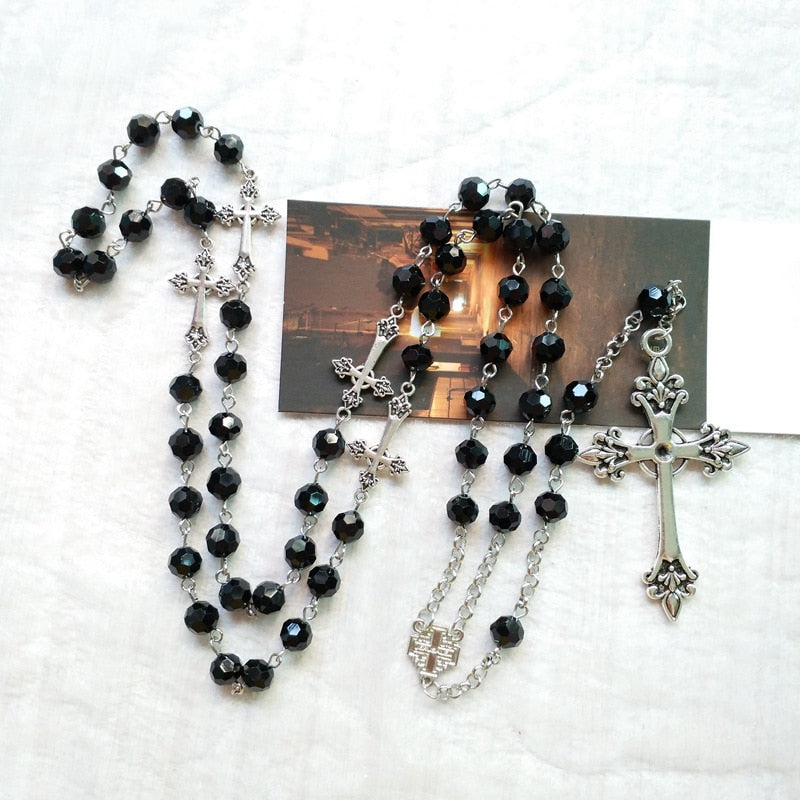 Rosary (QIGO Black Crystal) 82cm