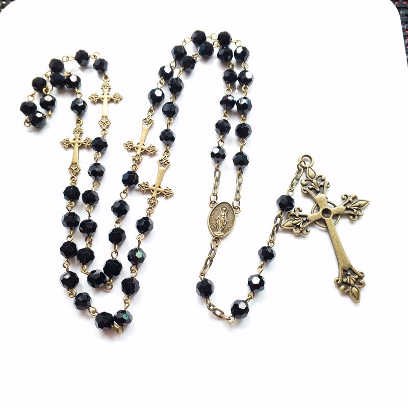 Rosary (QIGO Black Crystal) 82cm