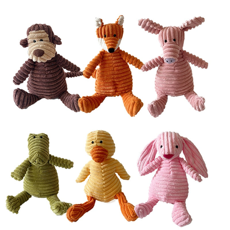 Animal (Corduroy) Plush Toys 20cm (Sheep/Bear/Fox/Duck/Monkey/Rabbit/Rhinoceros/Crocodile/Elephant/Dog)