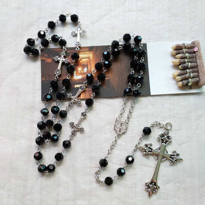 Rosary (QIGO Black Crystal) 82cm