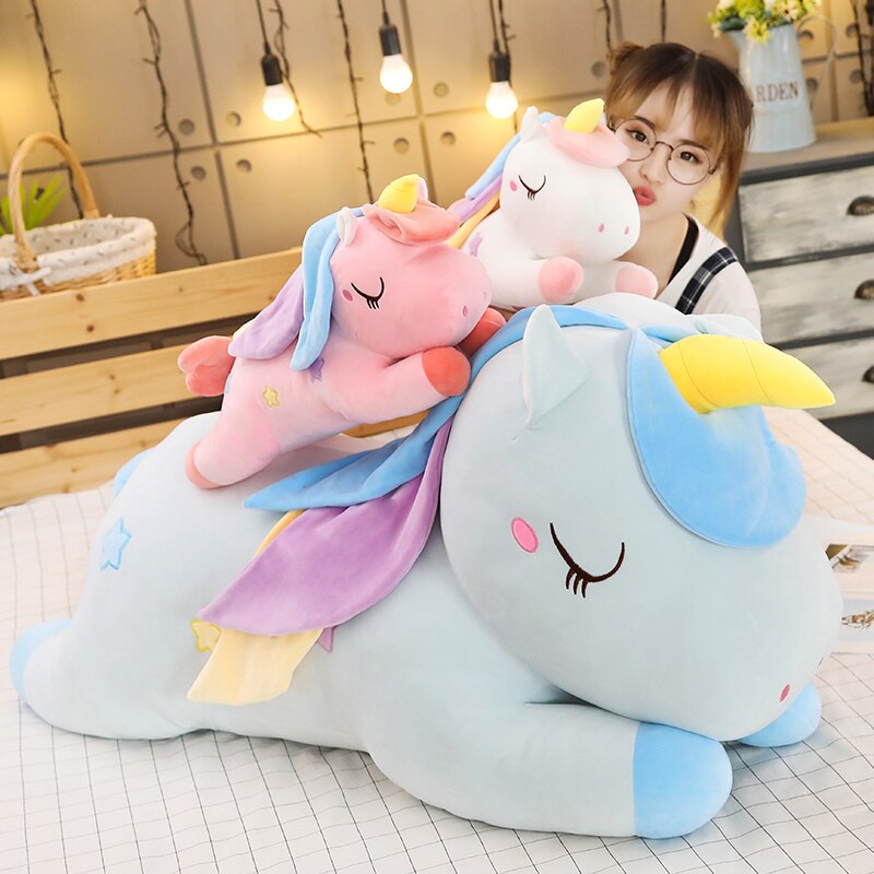 Unicorn (Colourful) Pillow Plush Toys 40cm-100cm