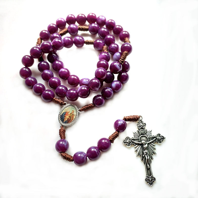 Rosary (QIGO Purple Acrylic Beads) 60cm