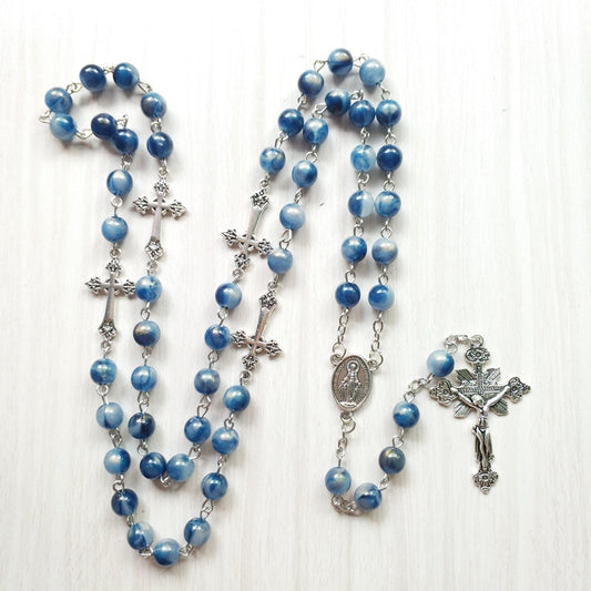 Rosary (QIGO Blue Acrylic Beads) 80cm