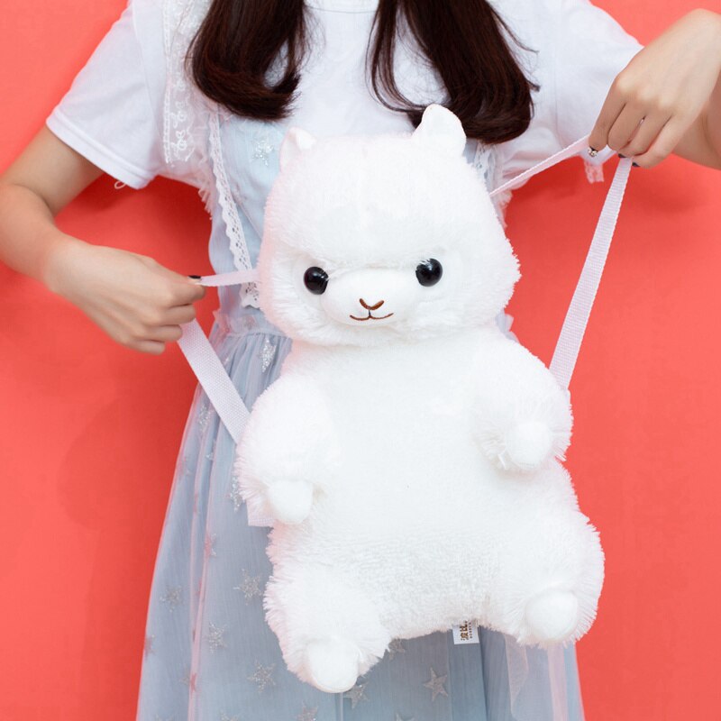 Alpaca(Rainbow/White) Plush Backpacks 40cm