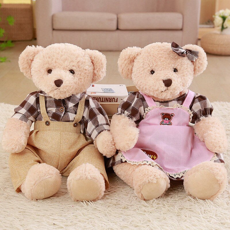 Teddy Bear Couple With Cloth Plush Toy 2pcs/lot 35-45cm