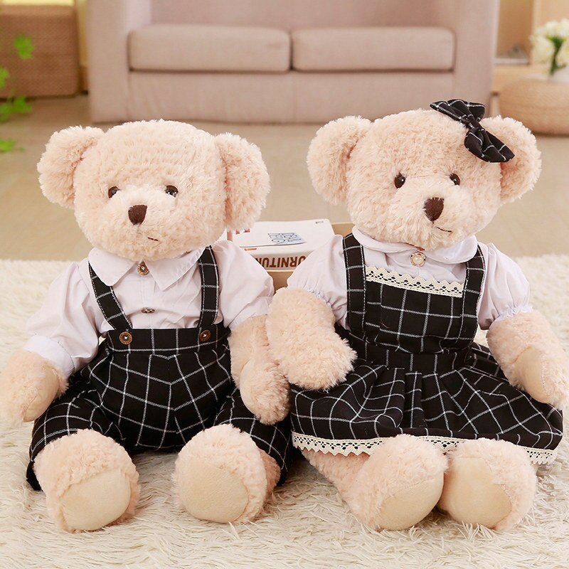 Teddy Bear/Rabbit Couple With Cloth Plush Toy 2pcs/lot 35-45cm