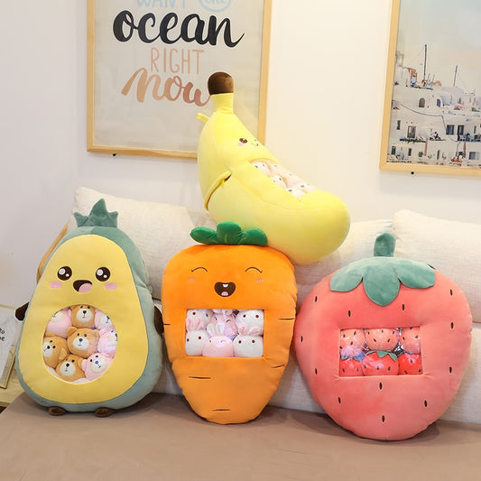 1 Bag with 8 pieces of mini ball doll Fruit Plush Toys